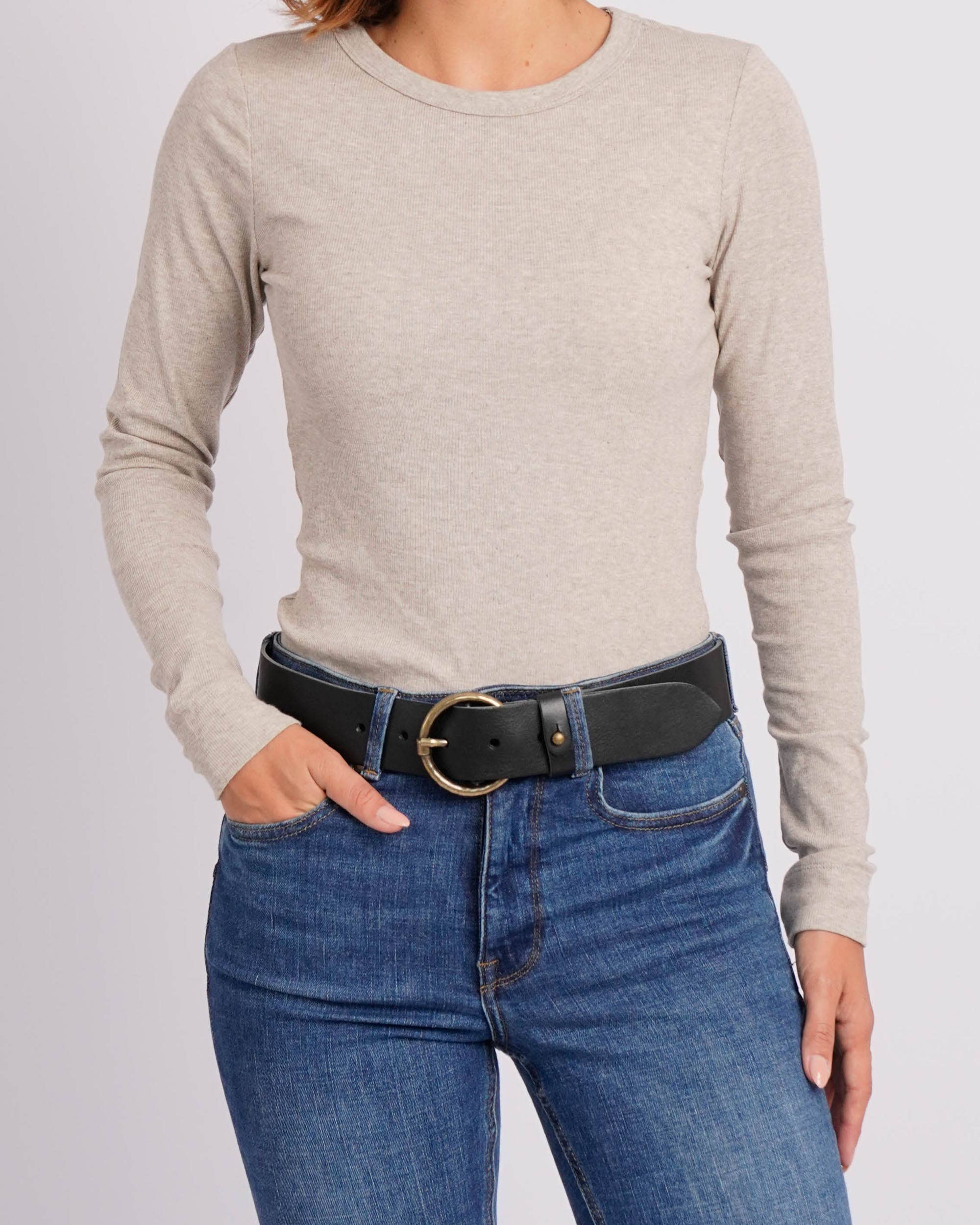 Pip 2.0 Vintage Full-Grain Leather Belt-Black