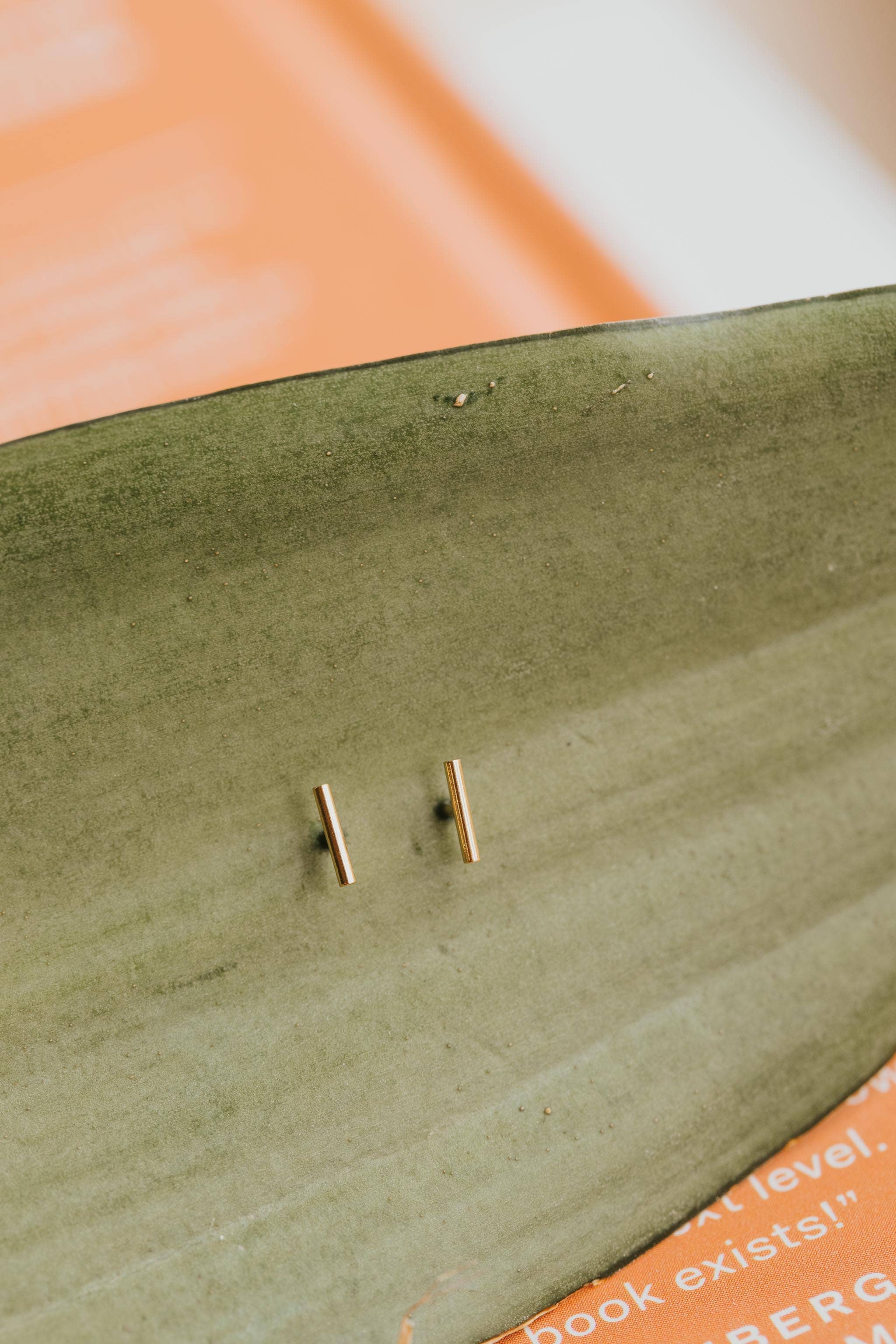 Tiny Bar Stud Earrings