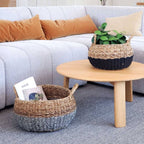 Handwoven Wicker Storage • Ula Floor Basket-Black