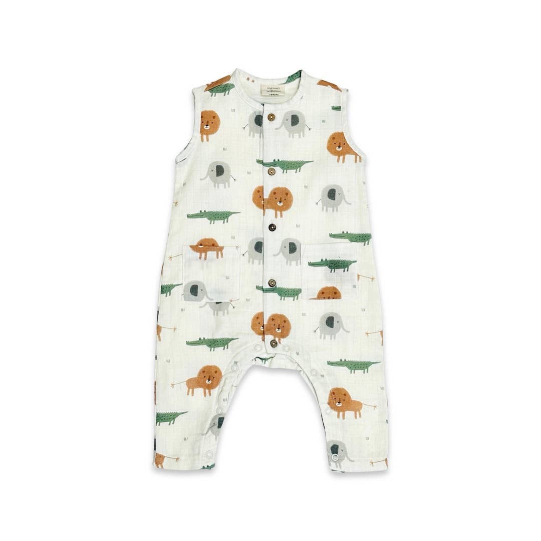 Savannah Sleeveless Button Baby Jumpsuit