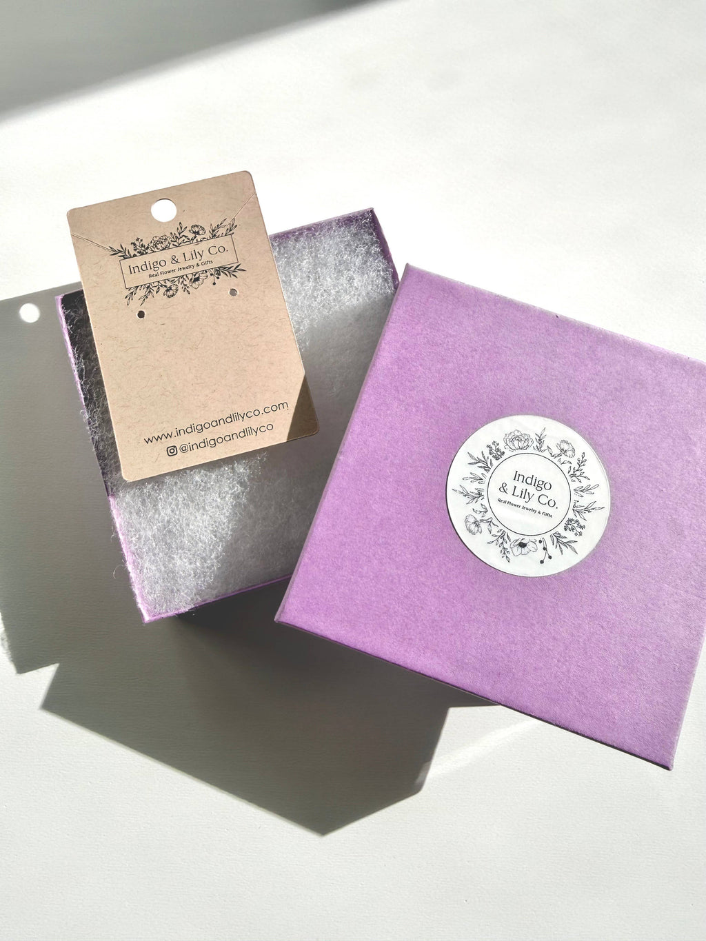 Pressed Blue Hydrangea Threader Earrings