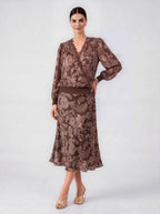 Floral Printed Lace Surplice Top