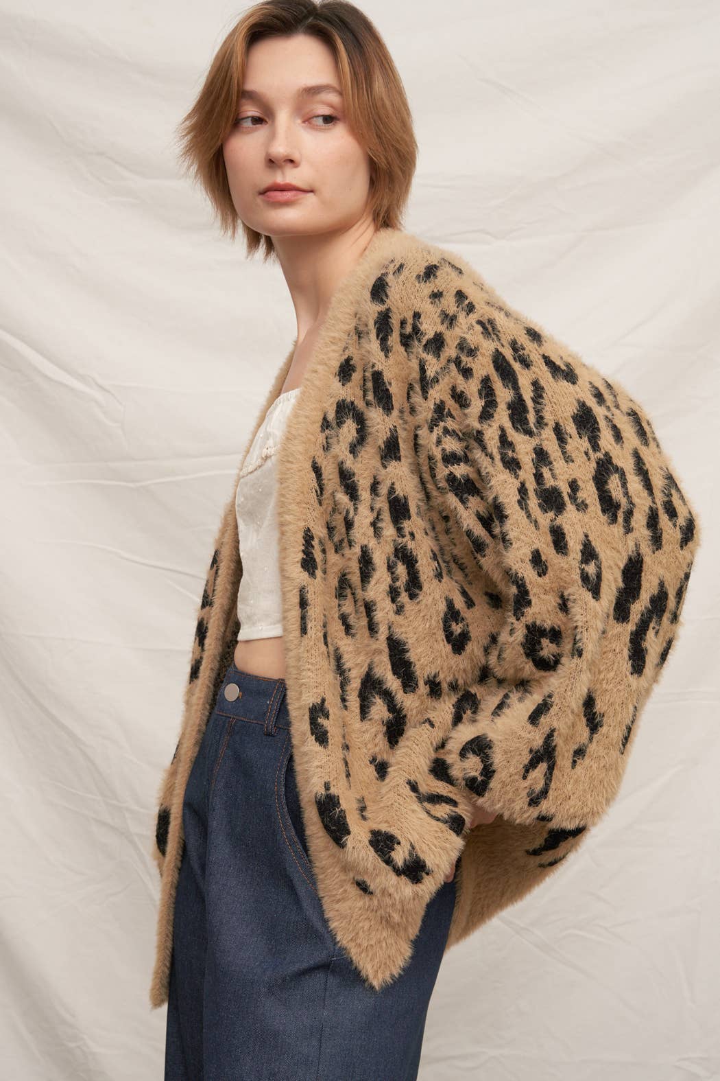 Soft Leopard Sweater Cardigan