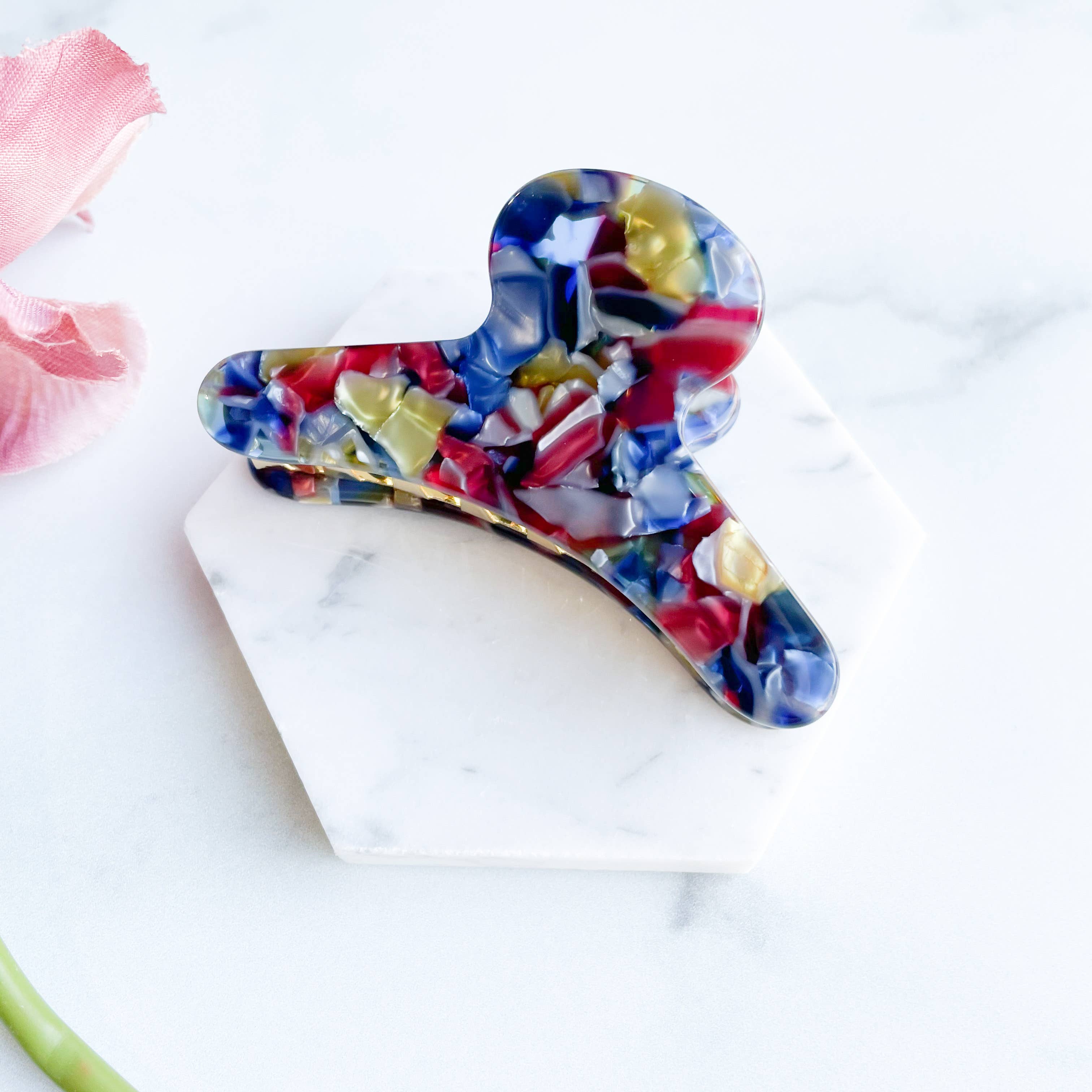 French Hair Claw in Stained Glass