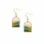 Sunrise Brass and Bead Earrings