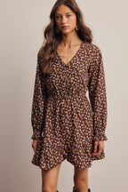 Floral Printed Corduroy Mini Dress