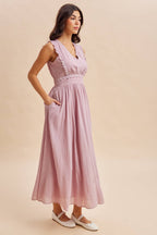 EYELET LACE MAXI DRESS