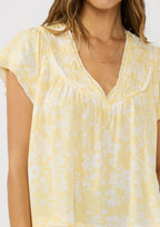 Flutter Sleeve V-Neck Floral Top
