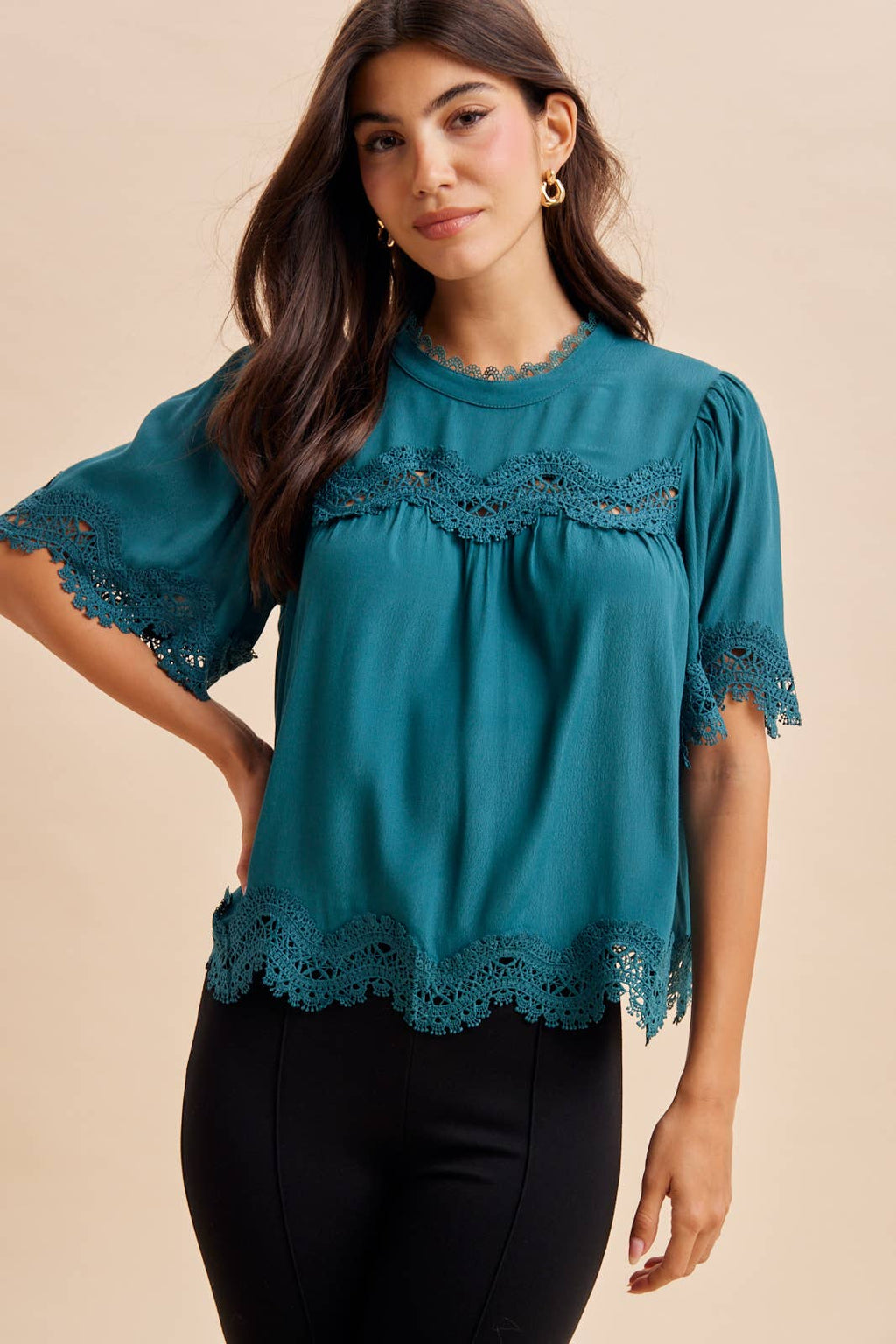 LACE TRIM TOP