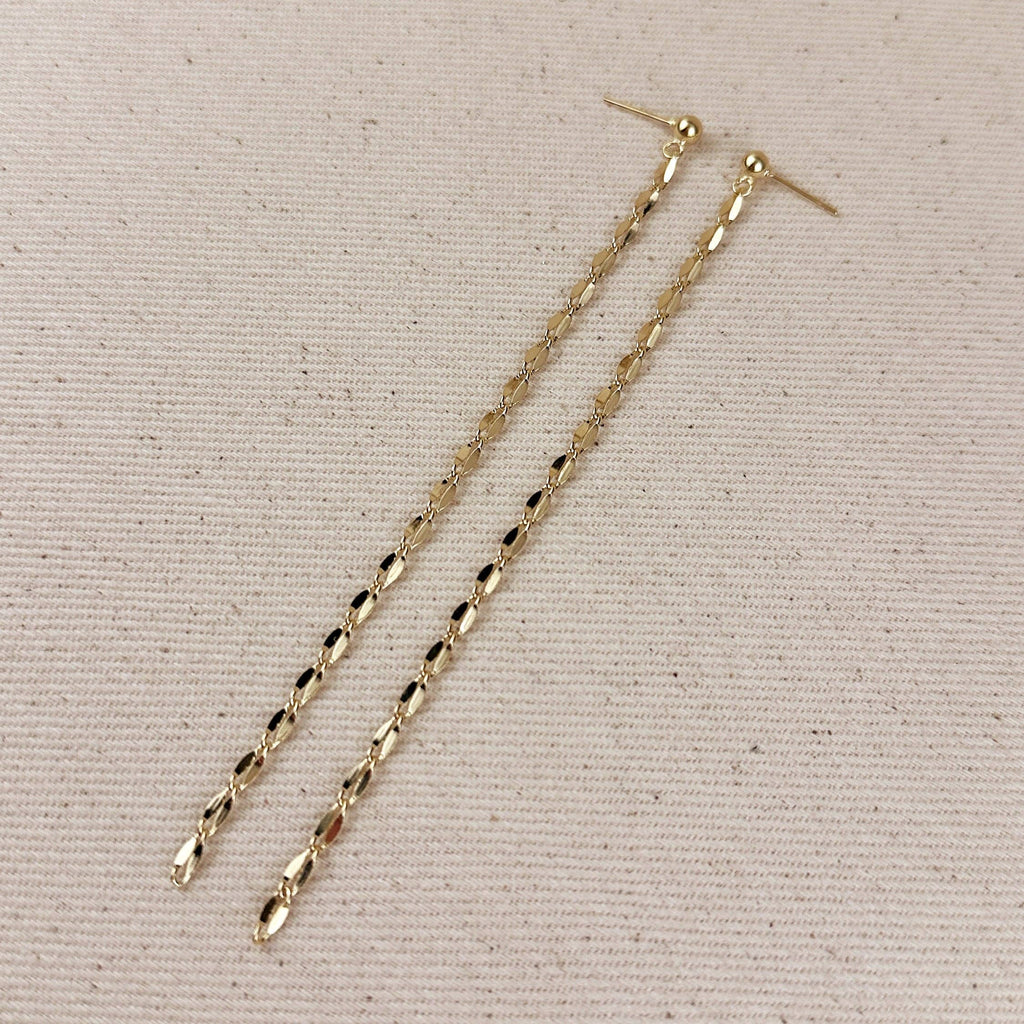Detailed Chain Drop Earrings