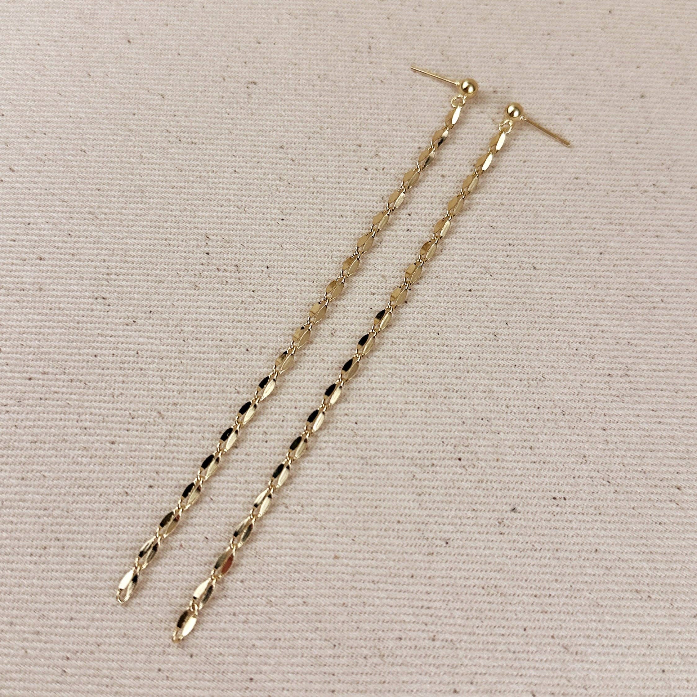 Detailed Chain Drop Earrings