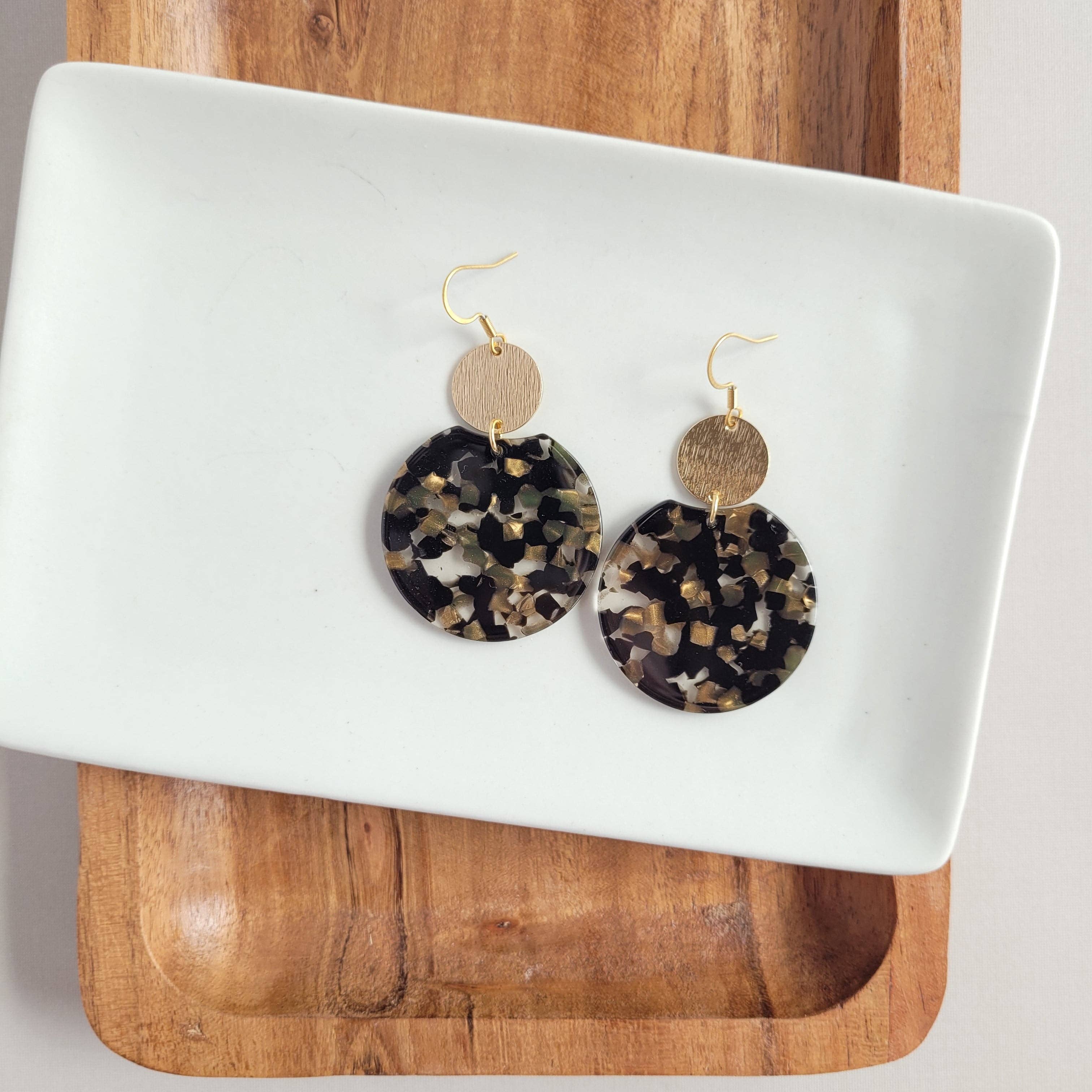 Zoey Earrings - Black & Bronze // Jewelry, Fall
