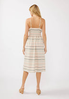 Yarn-Dye Sleeveless Button Up Midi Dress
