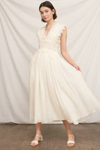 Lace Trimmed Midi Dress
