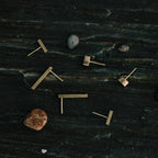 Twig Stud Earrings | Brass
