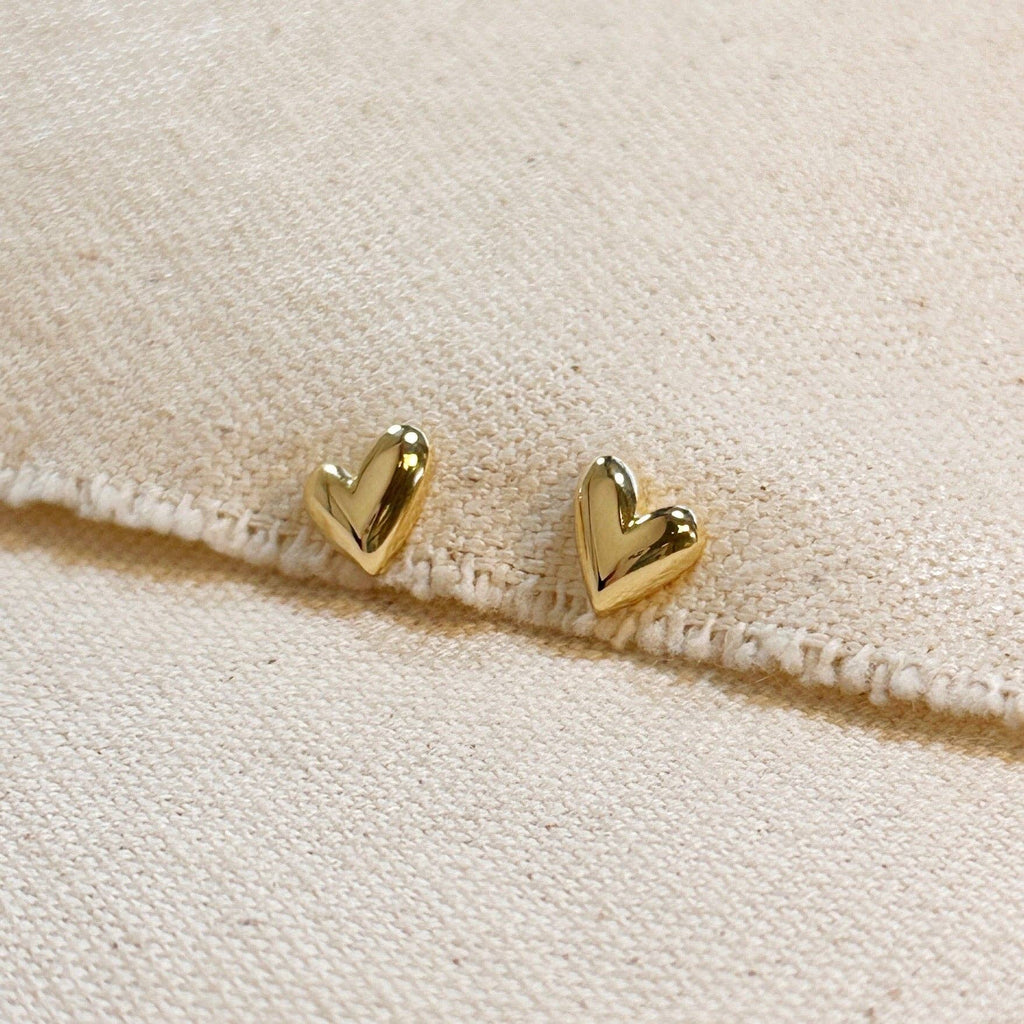 Mini Uneven Heart Stud Earrings