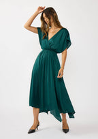 Batwing Sleeve Handkerchief Hem Dress