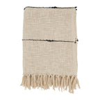 Woven Bliss Textured Stripe Fringe Throw Blanket