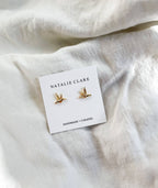 Gold Hummingbird Stud Earrings