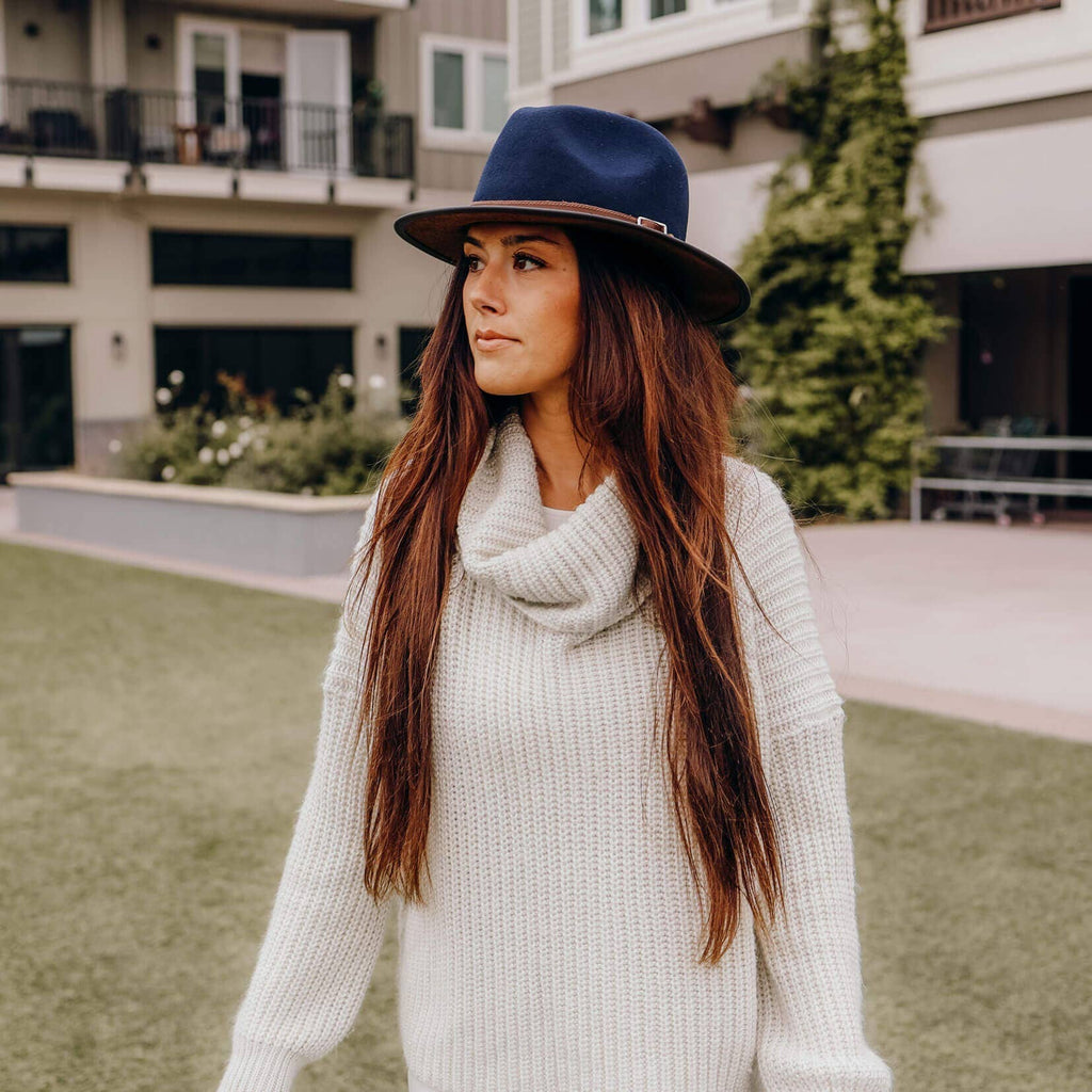 Wool Felt Leather Outdoor Fedora Style - Summit
