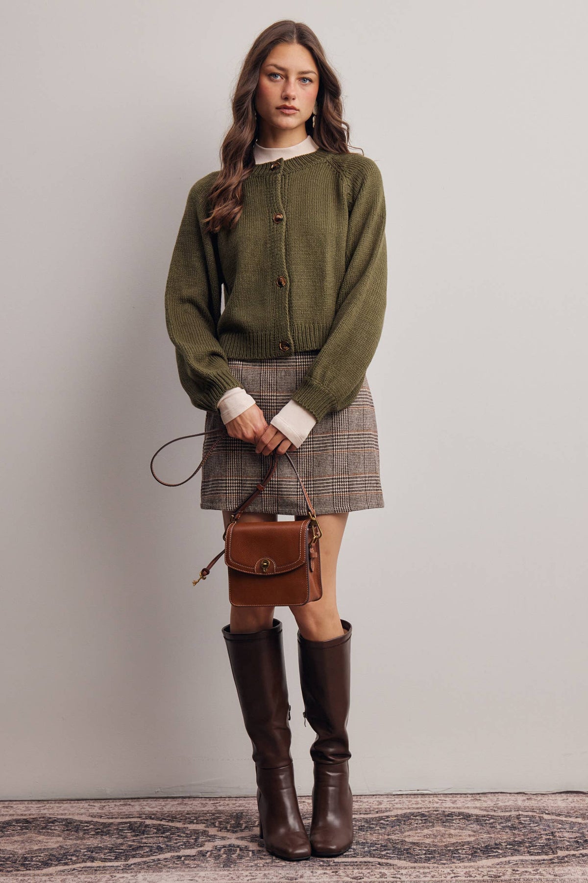 Classic Knit Button Front Cardigan