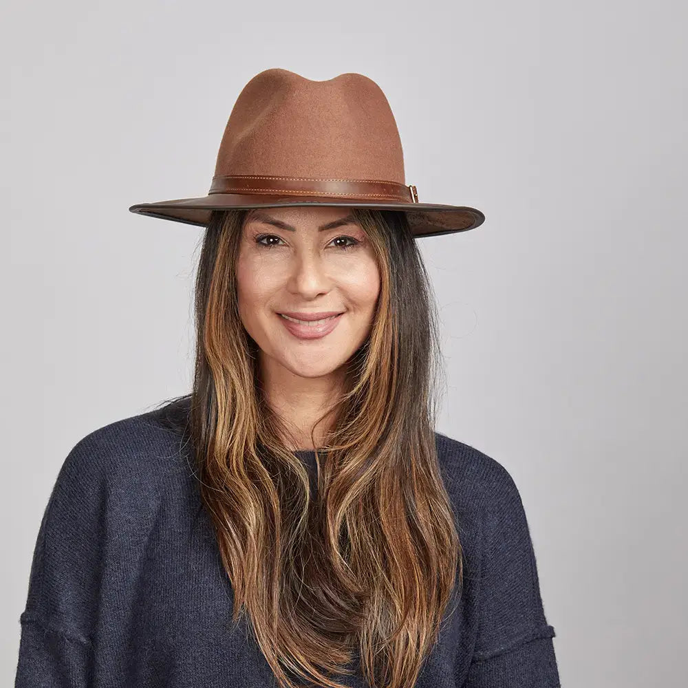 Wool Felt Leather Outdoor Fedora Style - Summit