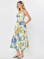 Floral Printed Sleeveless Midi Dress
