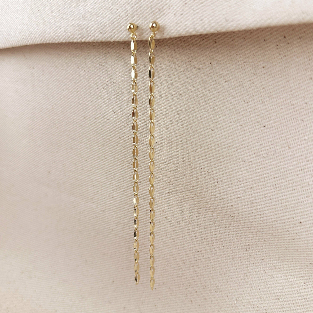 Detailed Chain Drop Earrings