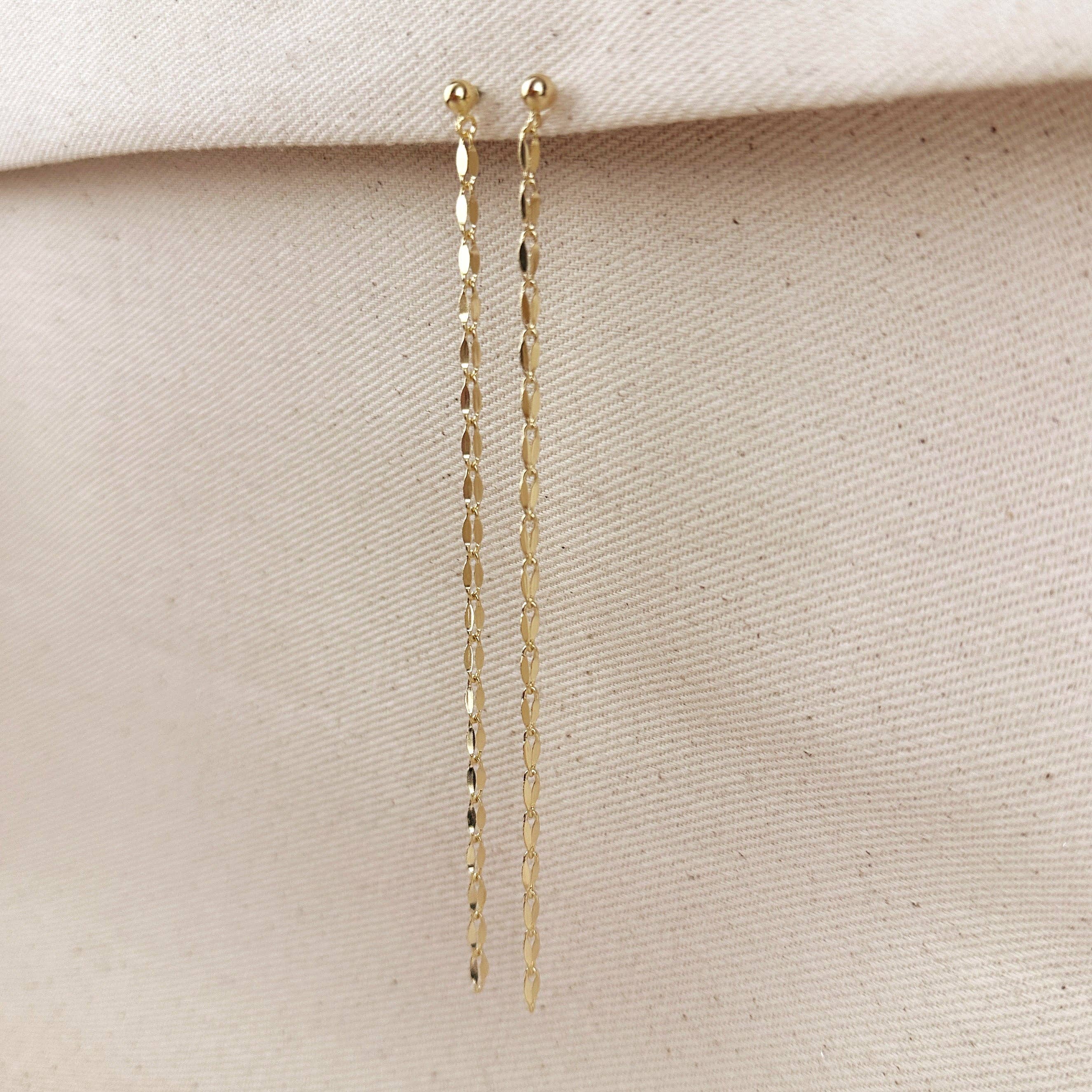 Detailed Chain Drop Earrings