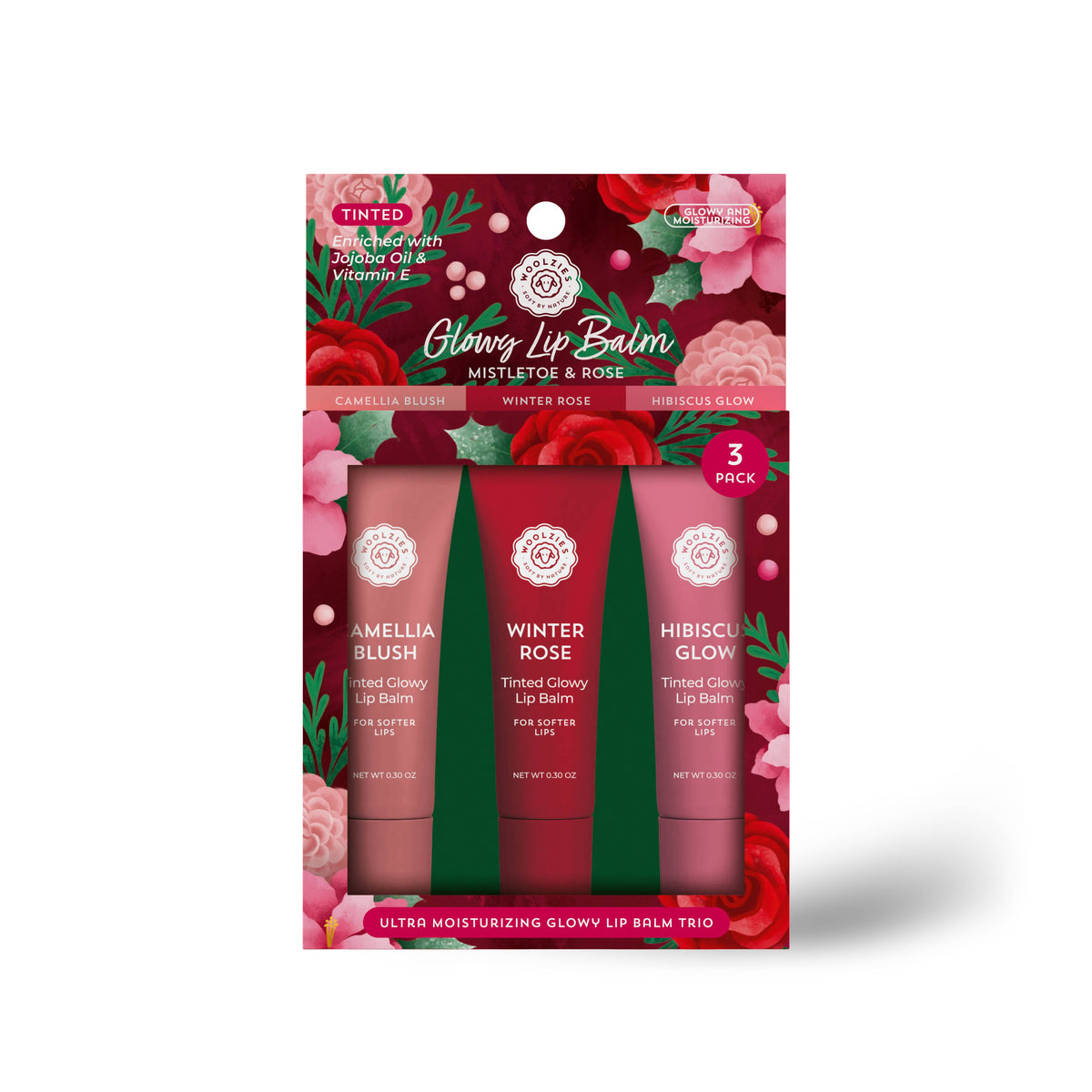 Mistletoe & Rose  Glowy Lip Balm Trio
