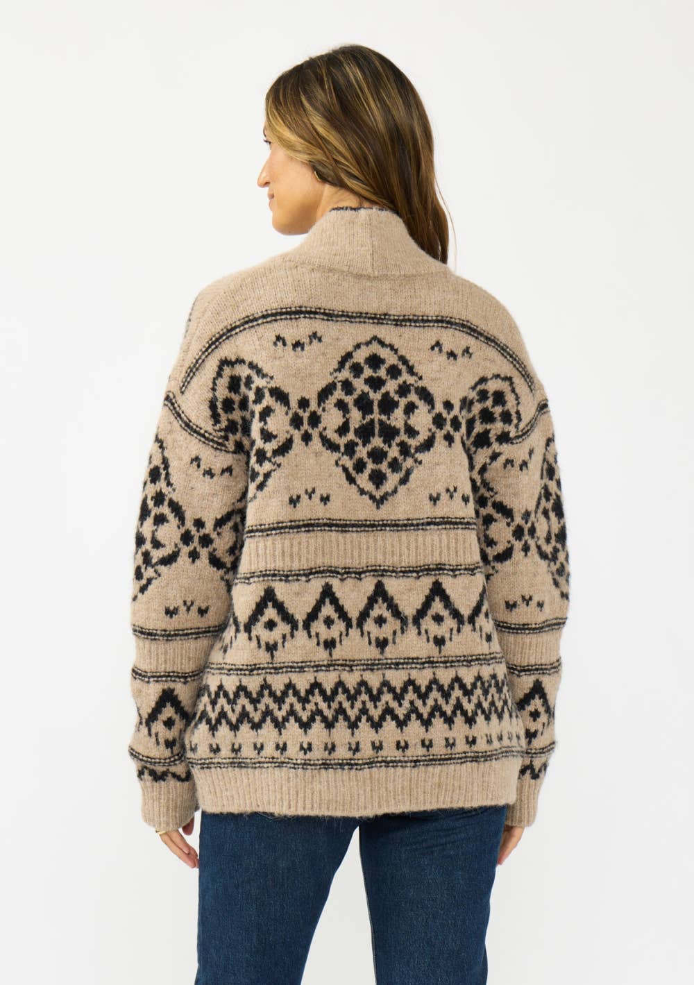 Tribal Button Front Sweater Cardigan