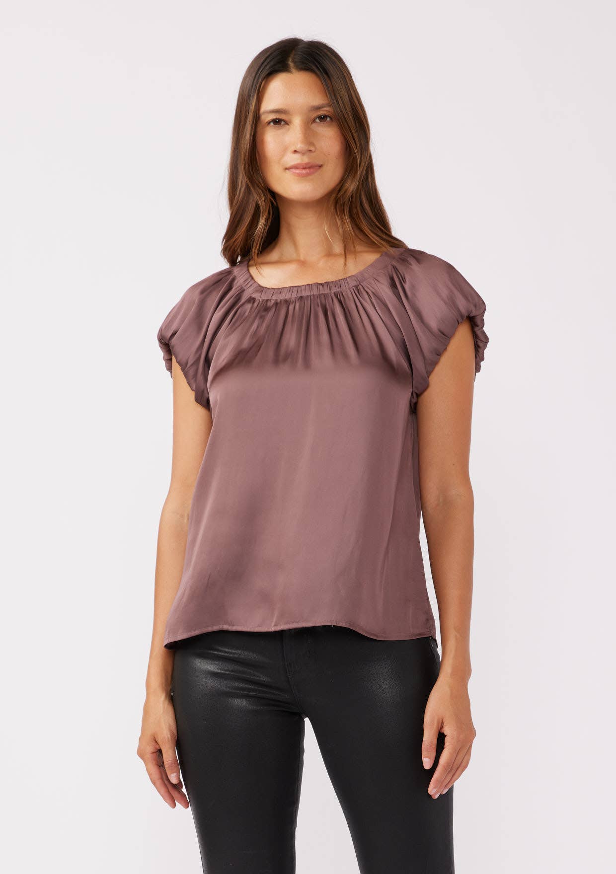 Short Sleeve Raglan Top with Back Tie