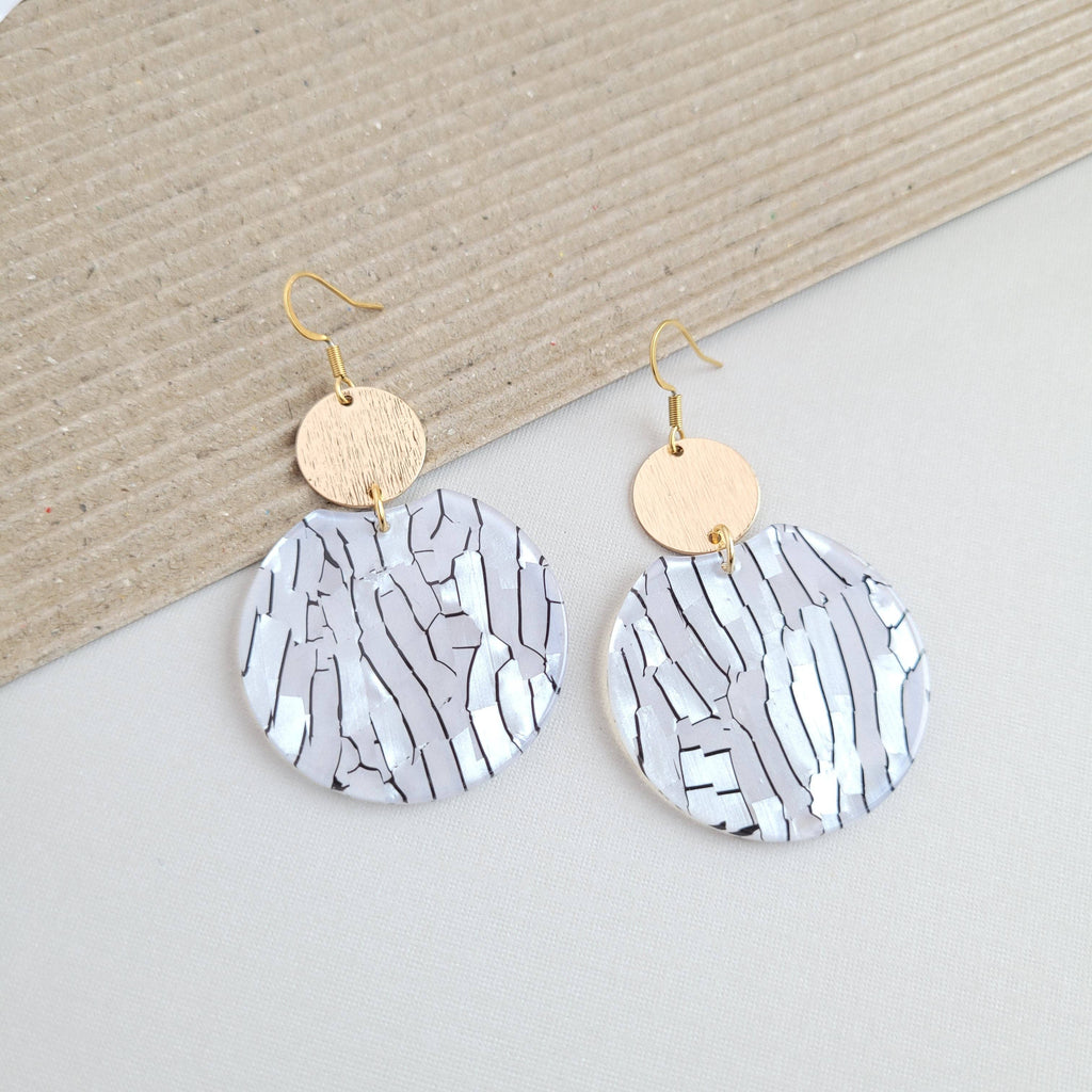 Pearl Black Stripe Zoey Earrings
