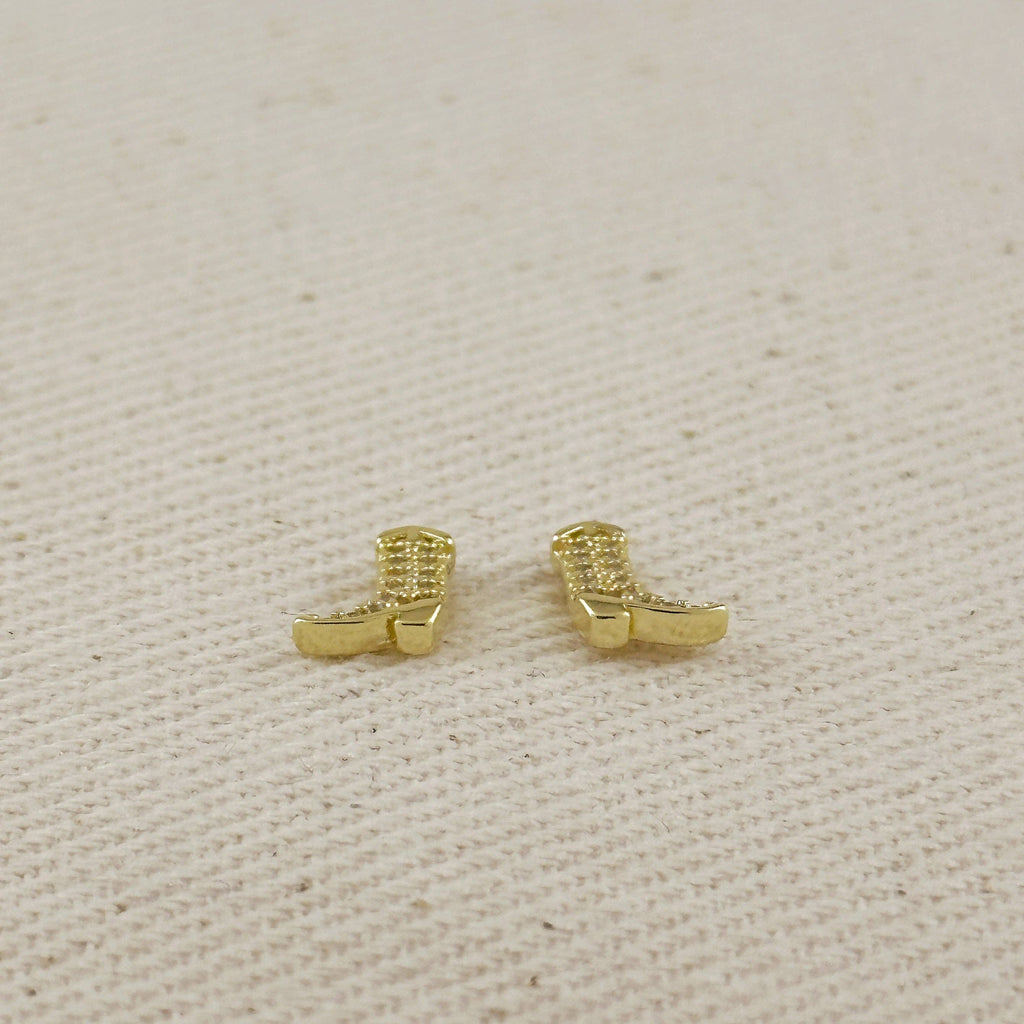 Mini Cowgirl Boot Earrings -18k Gold Filled