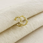 18k Gold Filled Curved Mixed CZ C- Hoop Earrings