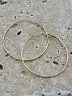 Hammered Gold Hoops with Lever