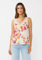 V-Neck Tank with Lace