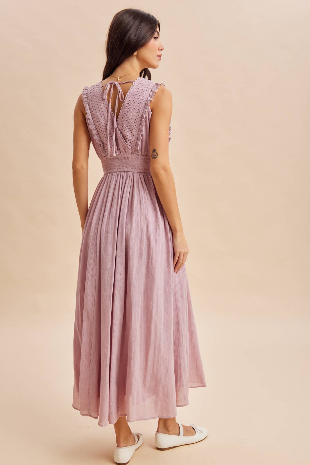 EYELET LACE MAXI DRESS