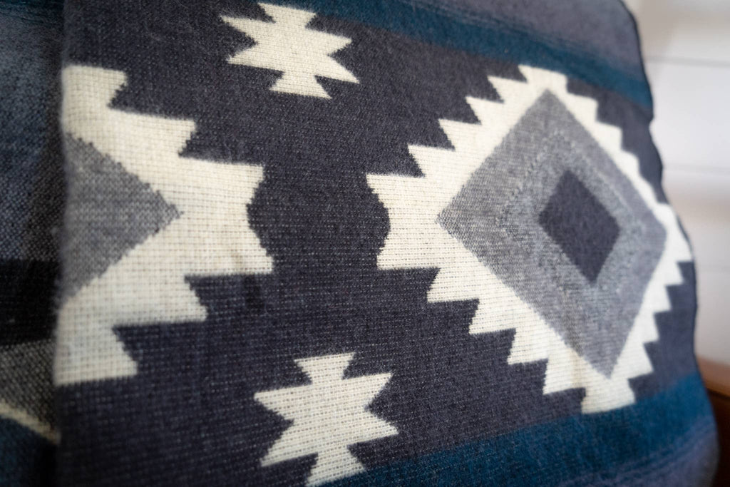Andean Alpaca Wool Blanket - Midnight