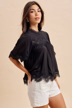 LACE TRIM TOP