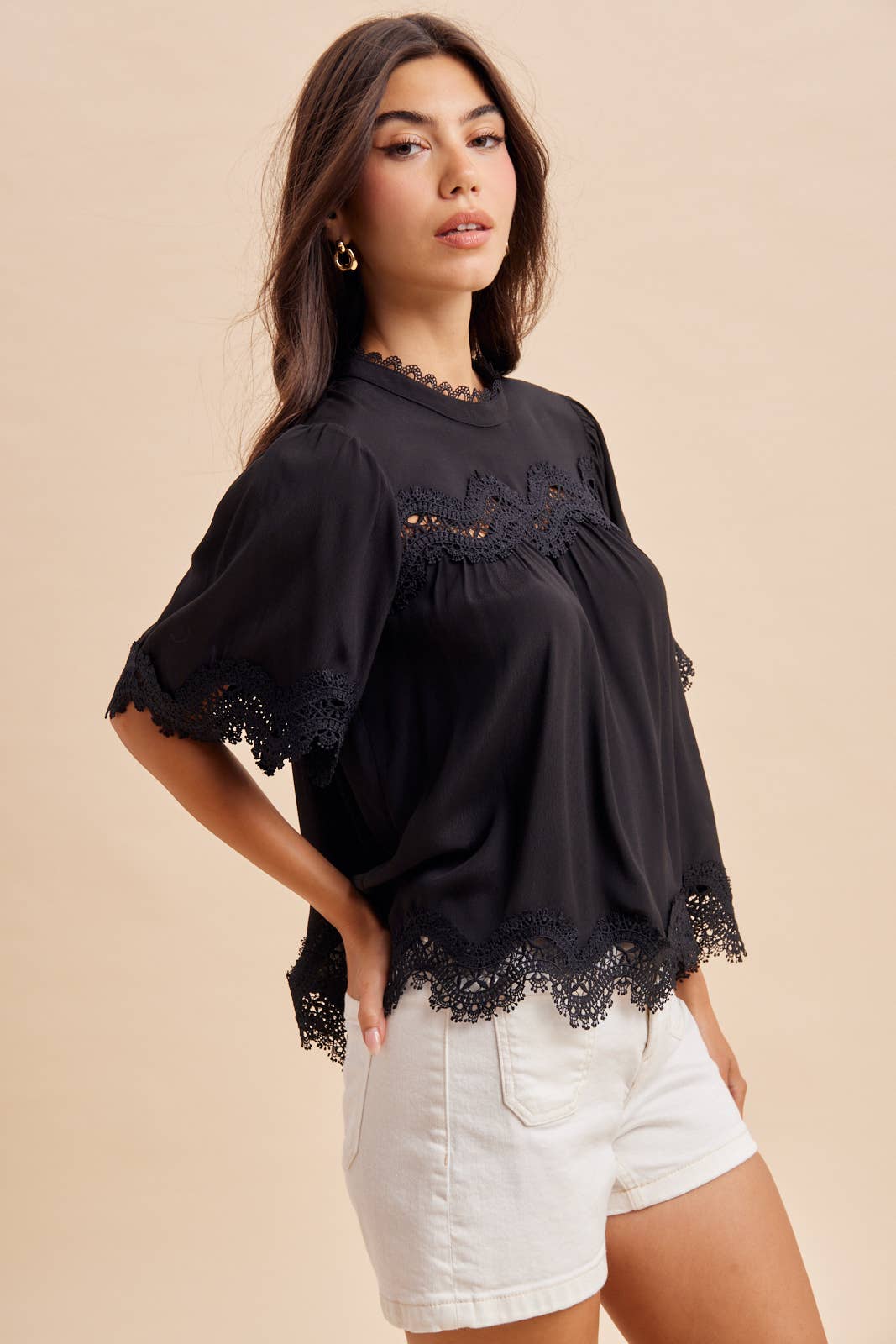 LACE TRIM TOP