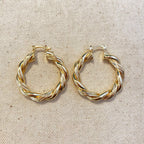 30mm Double Twisted Tube Hoop Earrings