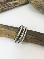 Textured Silver Stacking Rings