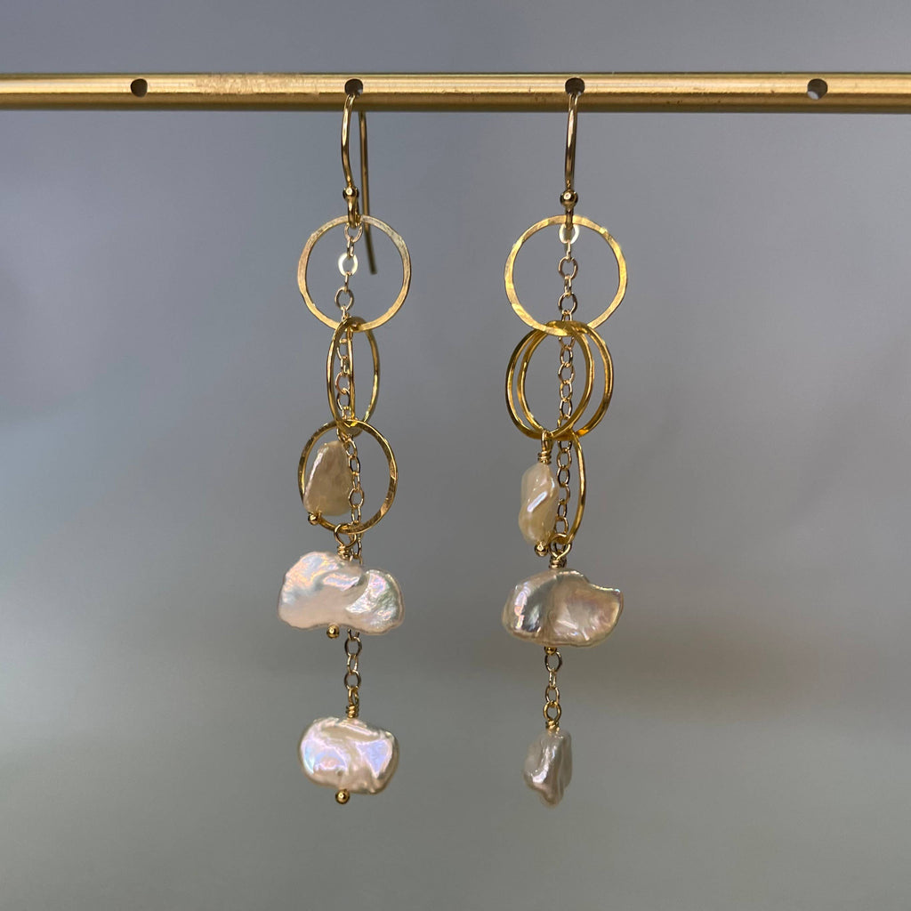 Triple Circle Stone Earrings