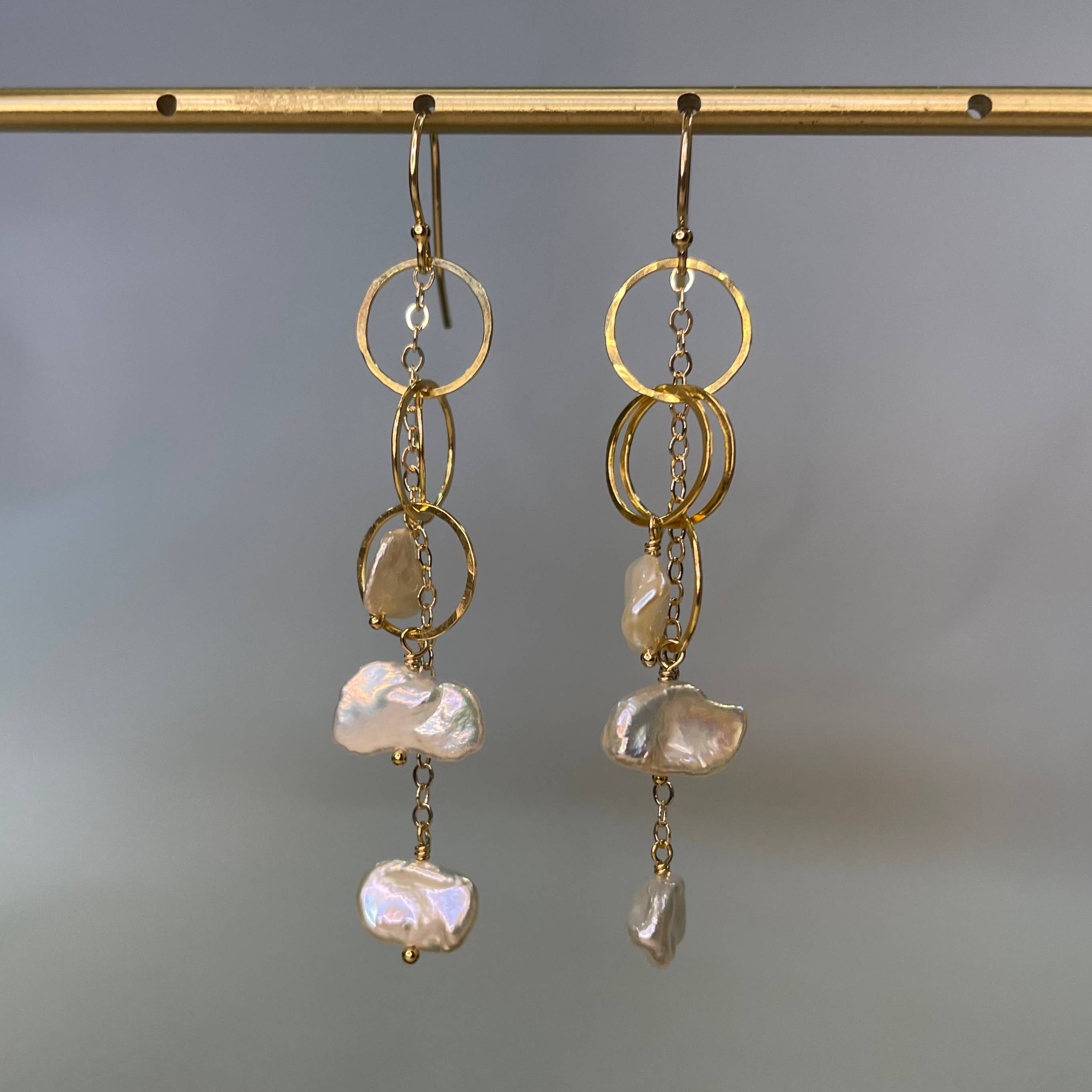 Triple Circle Stone Earrings