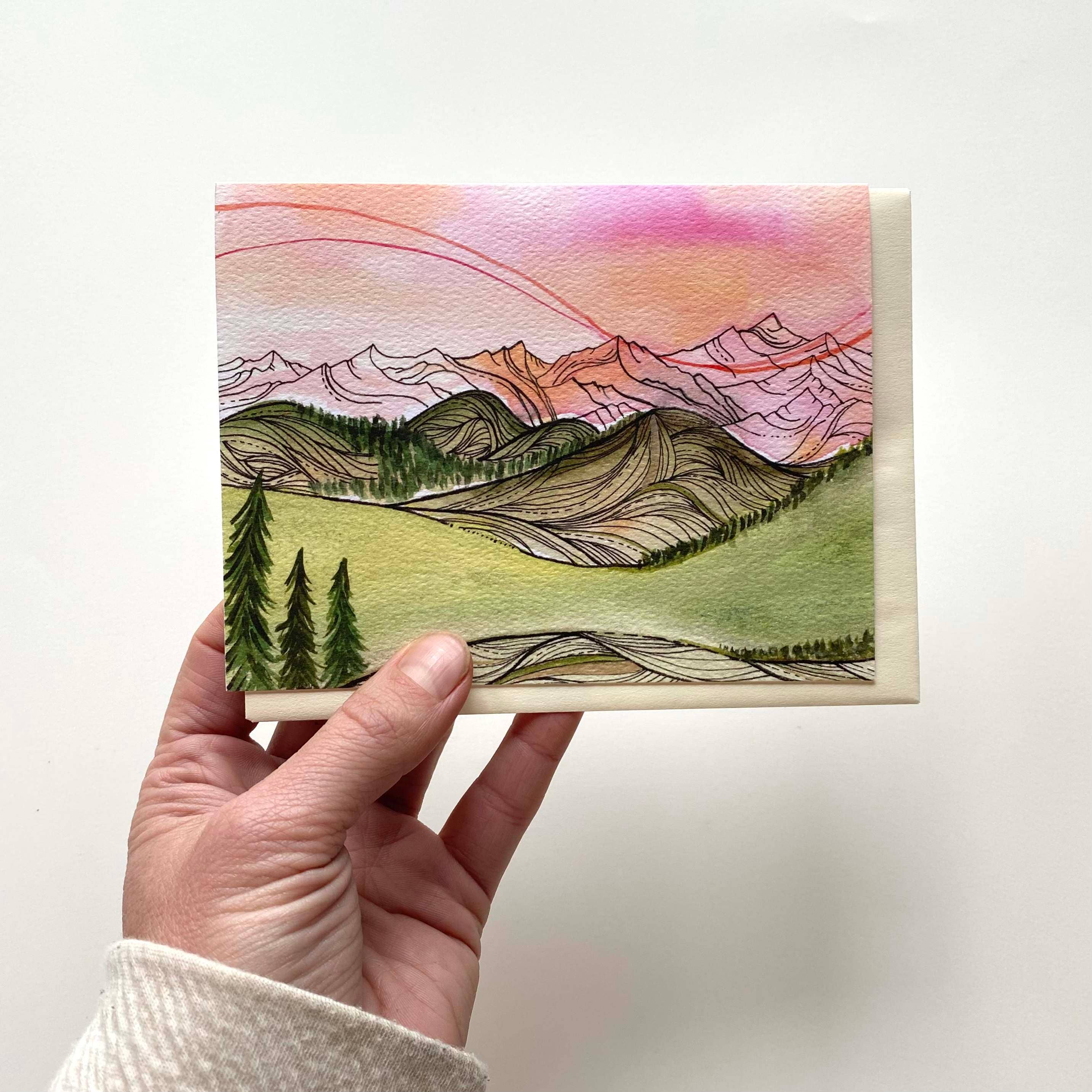 Mountain Art Notecards: Rolling Peaks