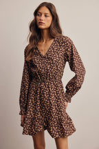 Floral Printed Corduroy Mini Dress
