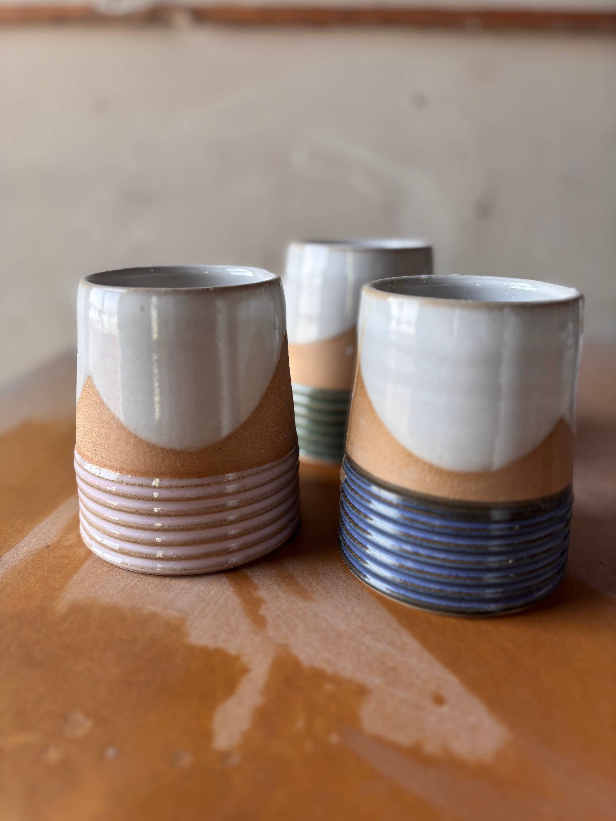 Handmade Ceramic Earth Lines Tumbler