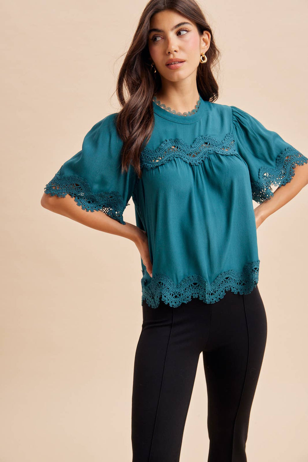 LACE TRIM TOP