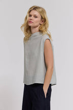 Mock Neck Textured Top